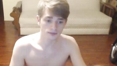 Blonde Cutie Effeminates Smooth Cam Performance! Gay Porn Video with Handjobs and Cum Shots!