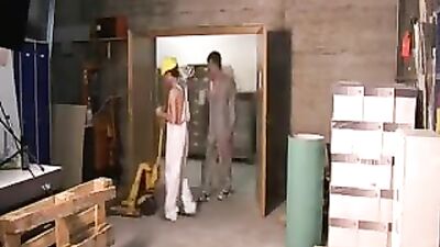 Watched In The Warehouse: Bareback Cum Shots Voyeur