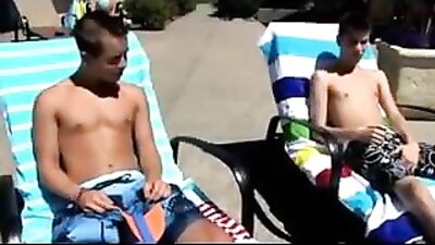 Gangbang Poolside Fuckfest - Straight to Gay Action