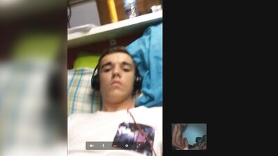 Boy jerking off to straight porn