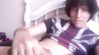 Emo boy jacks big cock