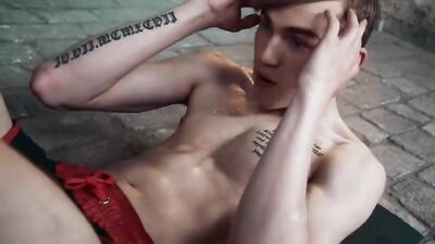 Gay Porn Workout - Flexing Muscles and Dirty Talk!