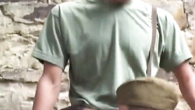 Russian Soldier Bareback Blond Boys Public Outside!