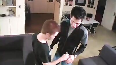 Hot ginger was fucked in livingroom