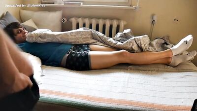 Boy worships and cums on his friend's feet