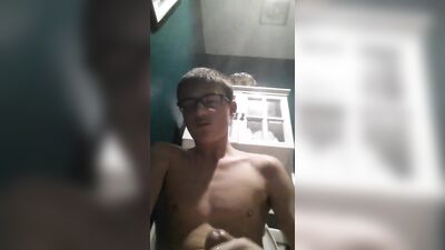 Horny Jerkoff with Glasses and His Hot Friends in Action
