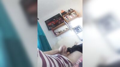 Small uncut dick cum