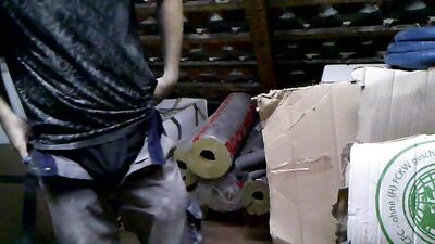 Boy Piss in Bottle almost Caught