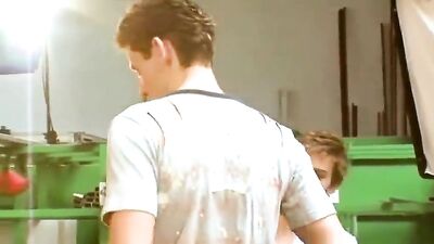 Threesome Adventures: Blond Boys Get Down and Dirty on the Job!