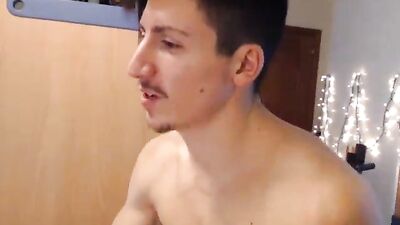 Hot amateur jock cumming with a flashlight