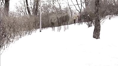 Winter Gay Fun: Group Sex in the Snow!