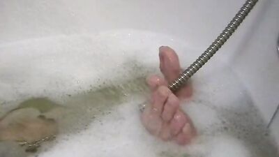 Hot Gay Bath Cum Shots Amateur Solo Soapy Fun!
