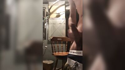 White boy smoking and shooting a load