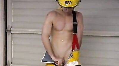 Hunky Firefighter In Uniform