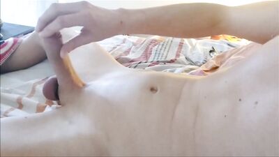 DANISH TWINK SHOWS BULGE AND SHOOTS MASSIVE LOAD