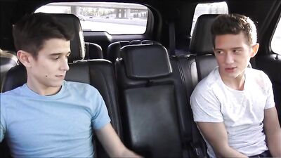 Back Seat Bareback Boys: Two Boys Suck Cock and Fuck in the Backseat!