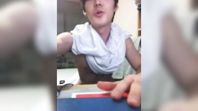 Explosive Cumshot: Asian Web-Cam Show with Handsome Guy