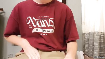 Young Redhead Twink Wanks with Big Cock and Cumms