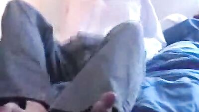 Blue Bed Jerking - Cum Shots (Gay Porn)