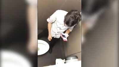 Gay Toilet Sex Teens - Public Restroom Wank Porn Video