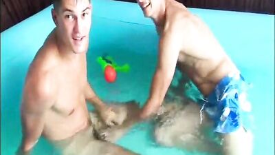 Gay Twinks Splashing Fun in the Paddling Pool - A Playful Adventure!