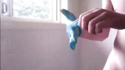 Jerk with rubber glove