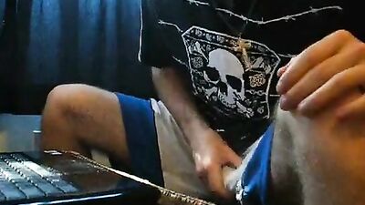 Watching straight friend jerk off