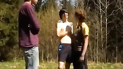 Raw Twink Threesome: Exploring New Heights with Bareback Group Sex