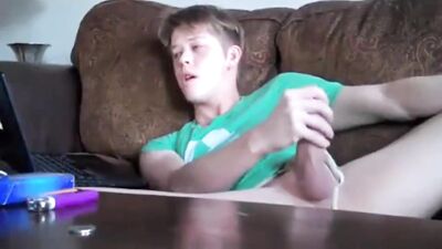 Straight Guy Explores Gay Porn World - Old Video Wanking Couch Action