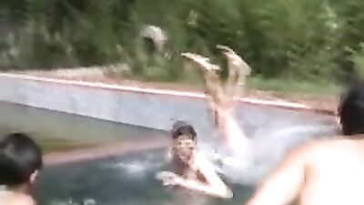 With friends in the pool