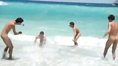 Nude Beach Playboy! - Muscle Boys in Action!