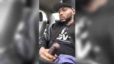 Break in the Car - Horny Black Solo with Big Cocks