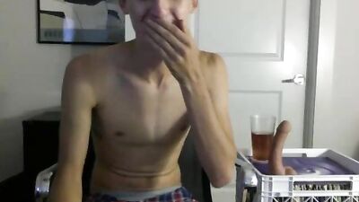 Plays with his Toy - Gay Muscle Daddy Fucks Cute Twink!