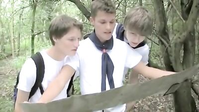 3 scouts "lost" in the woods.