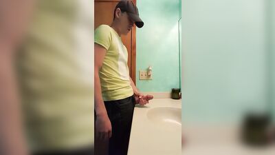 Young Jackers Hardcore Bathroom Handjob!