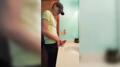 Young Jackers Hardcore Bathroom Handjob!