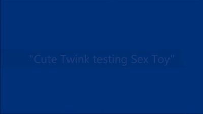 Cute twink testing sex toy