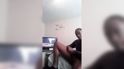 Black Solo Action in Front of the TV - Big Cocks Black Solo