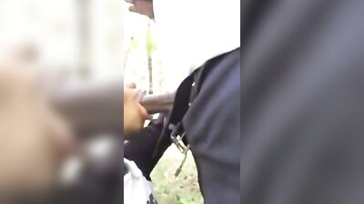 Hungry for Cock in the Park - Black Oral Sex with Big Cocks