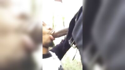 Hungry for Cock in the Park - Black Oral Sex with Big Cocks