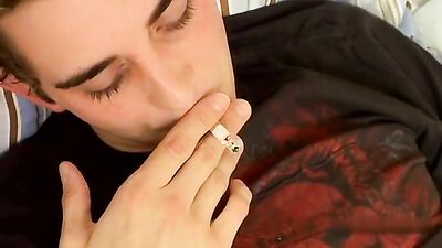 Mikes Nice Boy Smokes + Wank - A Gay Porn Video with Cum Shots and Handjob