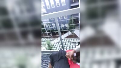 Balcony Show for the New Neighbor: Big Cocks Black Solo (Gay Porn)