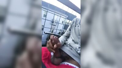 Balcony Show for the New Neighbor: Big Cocks Black Solo (Gay Porn)