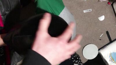 Masked straight boy sucks