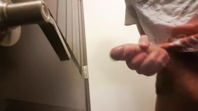 Hot wank and cumming on the door