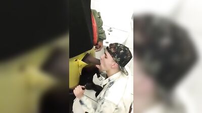 Blowjob in the Restroom: Big Cocks Black Oral Delight