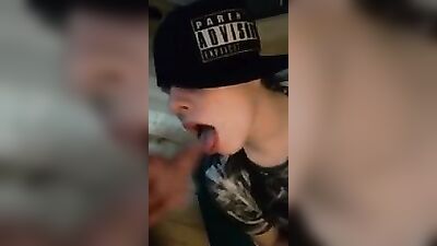 Feeding his little bitch-boi