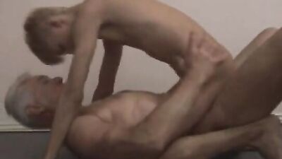 Grandad Barebacks his Skinny Grandson: A Gay Porn Oral Fixation