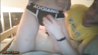 18 and 20 college boys play in bed-cum but no sex