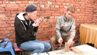 Cumming Blonde Twinks: Double Penetration Bareback